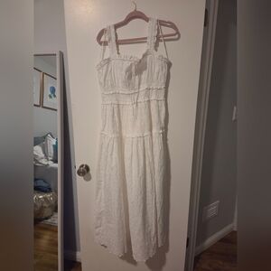 NWT Gap X Doen White Eyelet Maxi Dress, Size Large